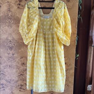 Cecilie Bahnsen Yellow Embroidered Dress 2
